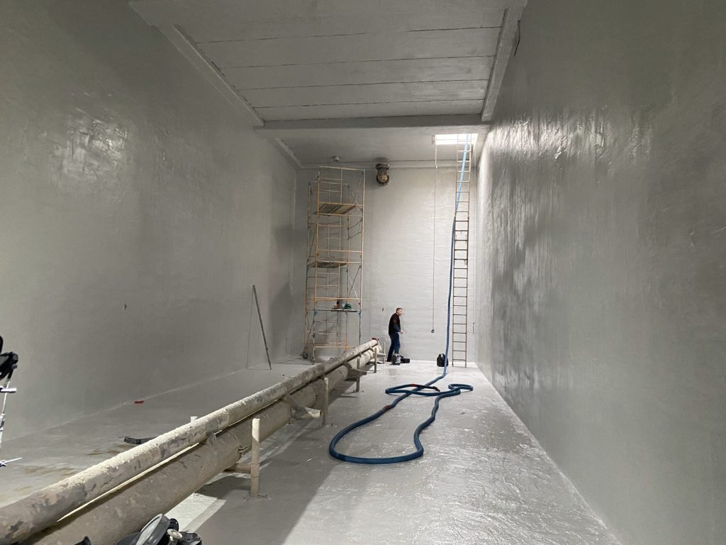 Surface Preparation - finished equalizer tank with all coatings applied