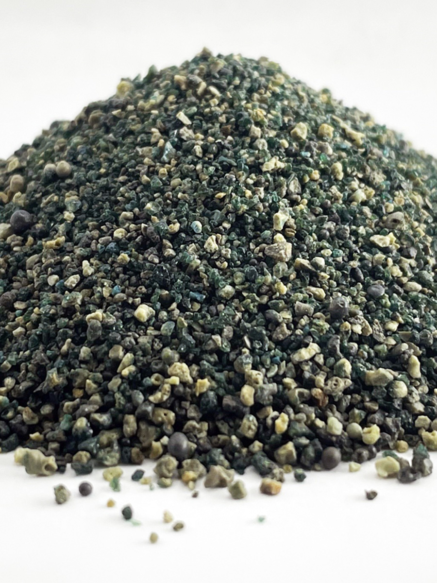 Green Diamond Blast Media up close